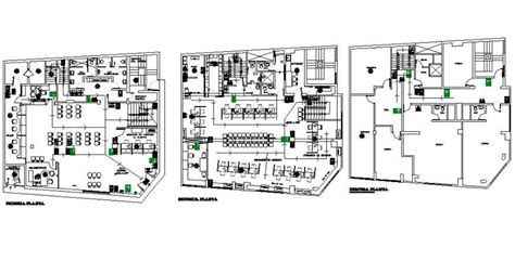 First Second And Third Floor Layout Plan Details Of Office Building