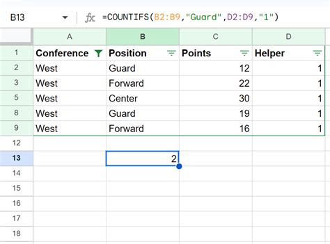 How Can SUBTOTAL Be Used In Google Sheets With COUNTIF