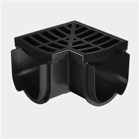 Storm Drain™ Corner With Black Plastic Grate Archipro Au