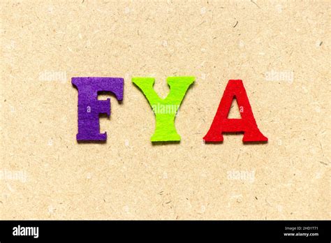 Color Cloth Alphabet Letter In Word Fya Abbreviation Of For Your