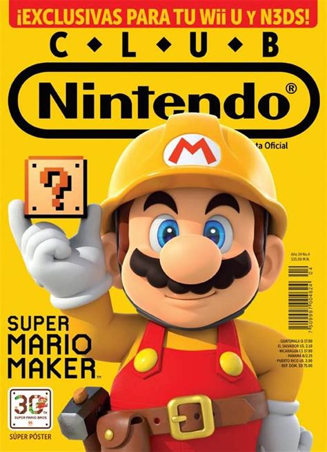 Portada De La Revista Club Nintendo Con El Videojuego Super Mario Maker