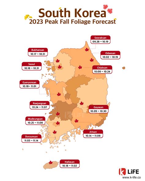 Klife 2023 Autumn Foliage Forecast For South Korea