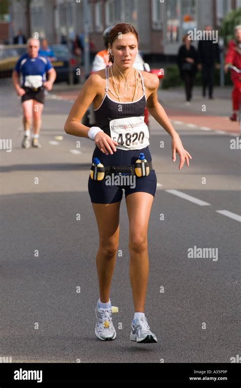 Exhausted female Marathon runner (editorial only Stock Photo - Alamy