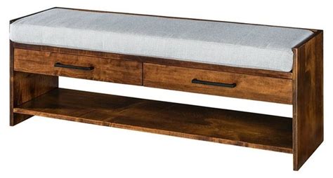 Upholstered Entryway Storage Bench From Dutchcrafters Amish Furniture