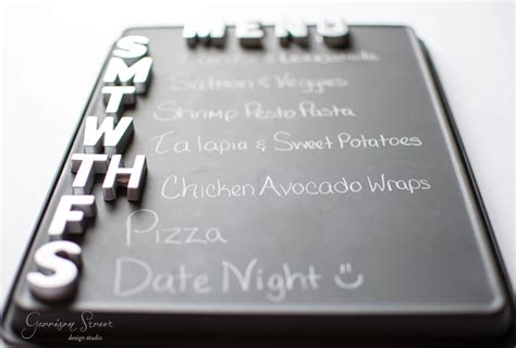 DIY Magnetic Chalkboard Menu Garrison Street Design Studio