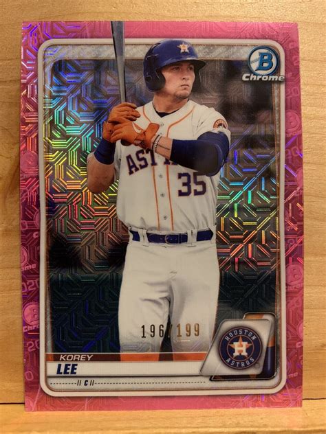 2020 Bowman Chrome Prospects Korey Lee BCP 193 PINK MOJO REFRACTOR