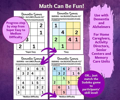 Printable Sudoku Puzzles For Seniors Dementia Games Dementia