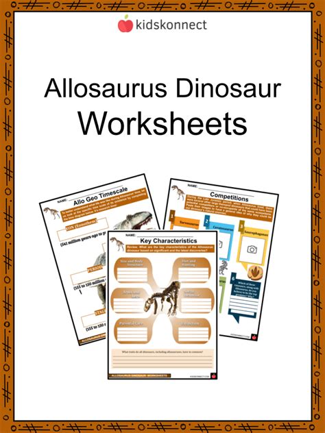 Allosaurus Dinosaur Worksheets Discovery Habitat Behavior Characteristics