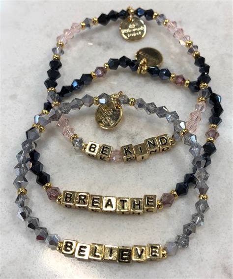 Uplifting Word Bracelets With Gold Beads