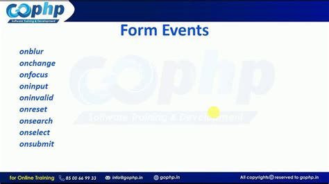 Form Events Events In Javascript Javascript Tutorial For