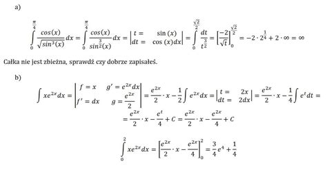 Oblicz Ca Ki Tex A Int Limits Frac Pi Frac Cosx Sqrt