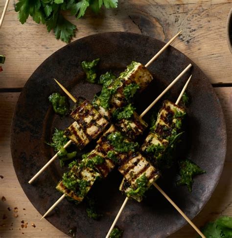 Chimichurri Tofu Skewers Recipes Cauldron Foods