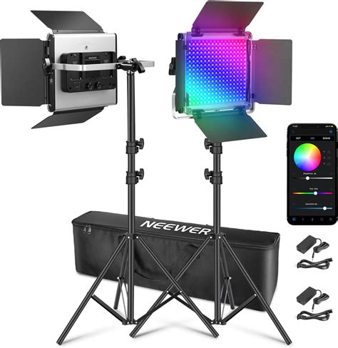 Neewer Upgraded Pro Ii Rgb Led Video Light With App Control Stand