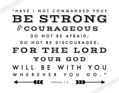 Joshua 19 Be Strong And Courageous Scripture Print For Gallery