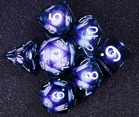 Deep Blue Liquid Core Dnd Dice Set For Role Playing Games Liquid Core