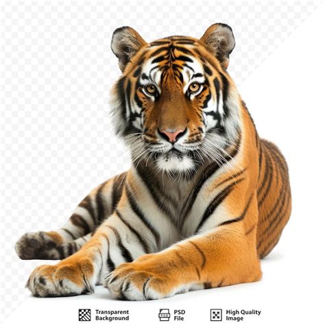 Premium PSD Tiger Isolated On White Isolated Background