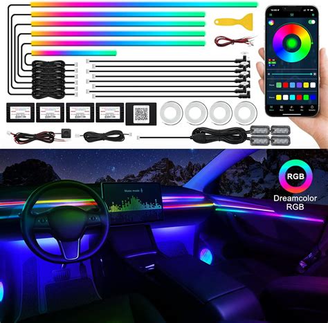 Dreamcolor Acrylic Interior Car Led Strip Light With Wireless App Rgb 22 In 1 With