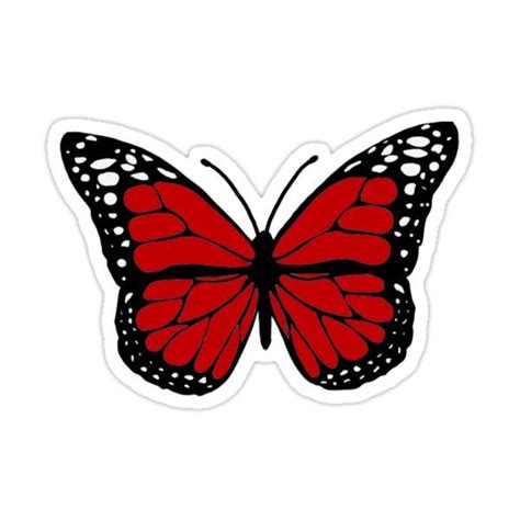 Rad Red Butterfly Sticker For Sale By Sydwallach Tumblr Stickers