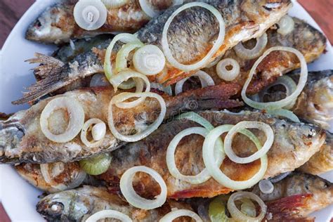 Fried Fish On A Plate Stock Image Image Of Dishware 33349017