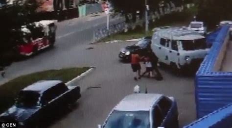 Cctv Shows Moment Russian Schoolgirl Is Dragged Off The Street In