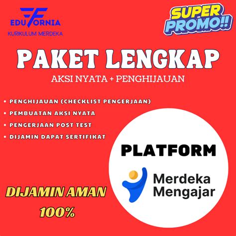 Jual Paket Lengkap Platform Merdeka Mengajar Pmm Checklist Aksi Nyata