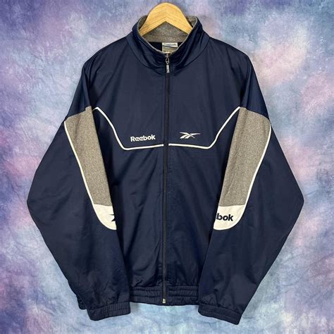 Vintage Reebok track jacket large mens Embroidered... - Depop