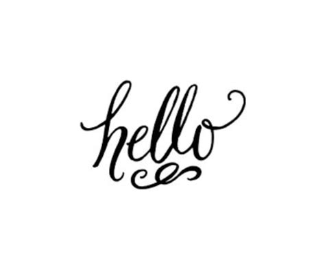 Hello calligraphy rubber stamp