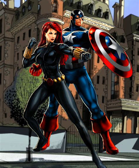 Classic Captain America and Black Widow by WOLFBLADE111 on DeviantArt