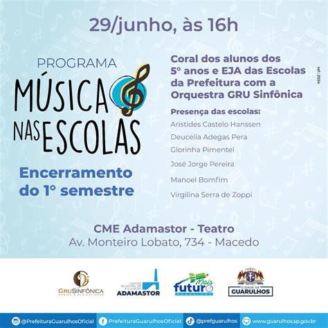 Música nas Escolas encerra o 1º semestre a orquestra GRU Sinfônica