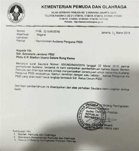 Contoh Surat Audiensi Ke Menteri