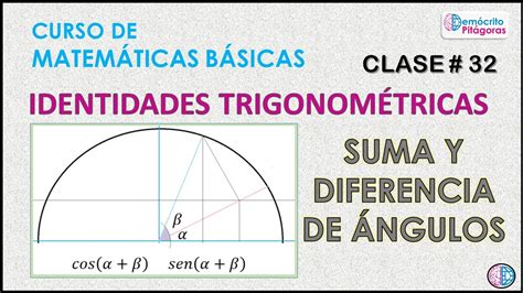 Curso Matemáticas Básicas Clase 32 Identidades Trigonométricas Suma