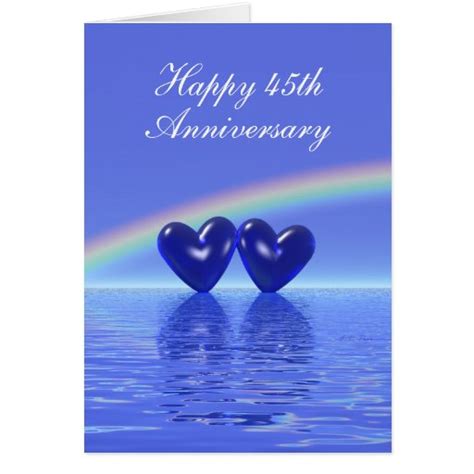 45th Anniversary Sapphire Hearts (Tall) Greeting Card | Zazzle