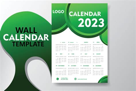 2023 Wall calendar template. unique wall calendar design 17274586 ...