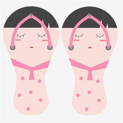 Gambar Kartun Selipar Flip Flop Lukisan Kartun Mengenakan Butang
