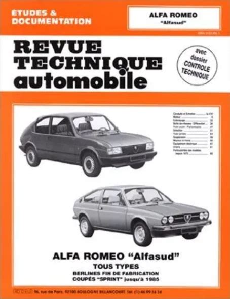 Revue Technique Automobile Alfa Romeo Alfasud