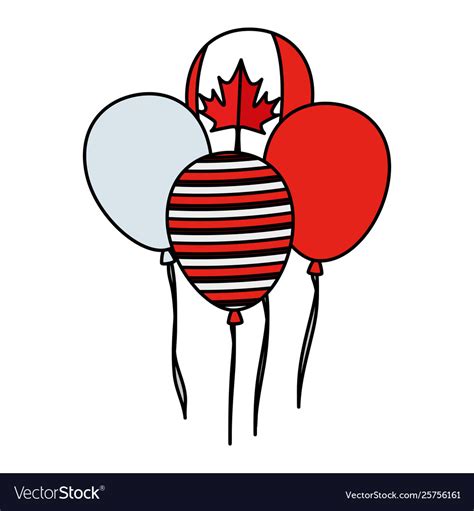 Balloons helium with canadian flag Royalty Free Vector Image