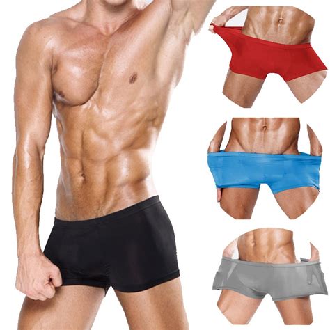 Calzoncillos Bóxer ajustados y suaves para hombre ropa interior Sexy