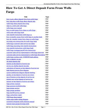 Direct Deposit Authorization Form Wells Fargo Templates Fillable
