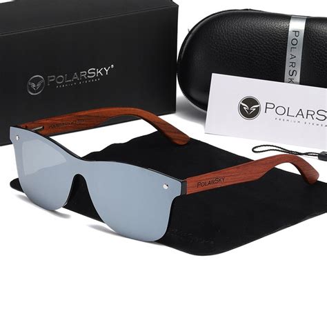 OKULARY Z POLARYZACJĄ UV400 drewniane POLARSKY Inny producent Moda