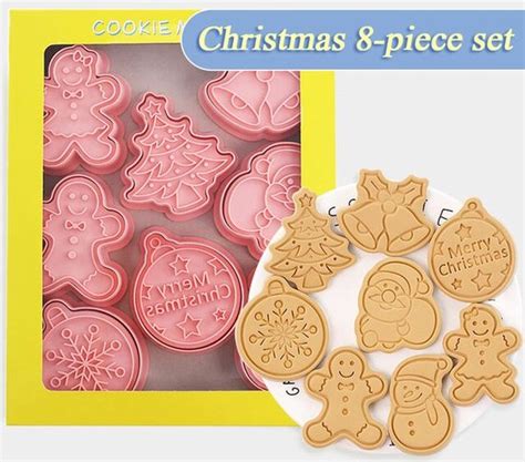 Uitsteekvormpjes Koekvormpjes Uitstekers Met Stempel Kerst 8