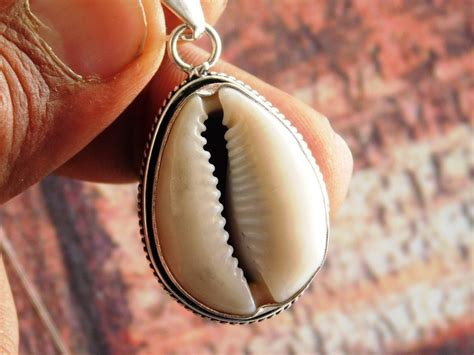 Sterling Silver Cowrie Shell Pendanthandmade Shell Jewelry Etsy