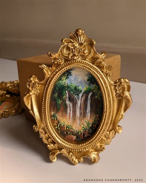 Daisy Vintage Painting Framed Art Landscape Mini Original - Etsy