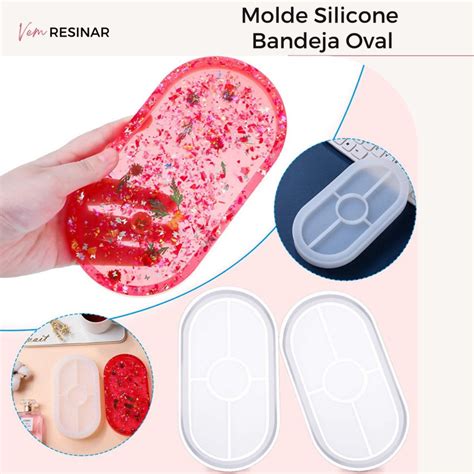 Molde Silicone Bandeja Oval P Resina Ep Xi Elo