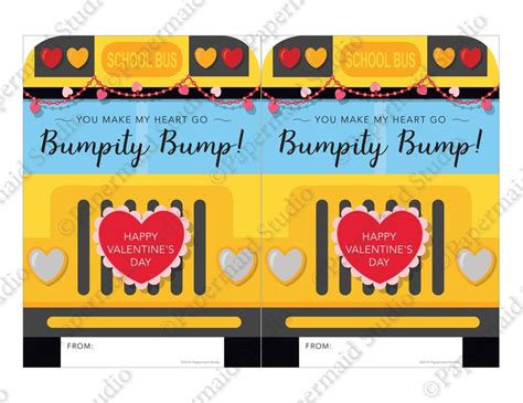 PRINTABLE Bus Driver Valentine Card Printable School Bus | Etsy