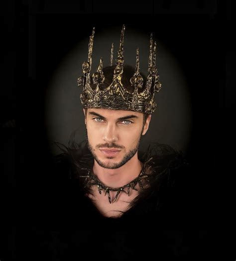 Gothic Mans Large Crown Evil Lord Dark King Devil Crown Vampire