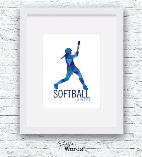 Softball Wall Art, Softball Print, Softball Gift, Softball Decor ...