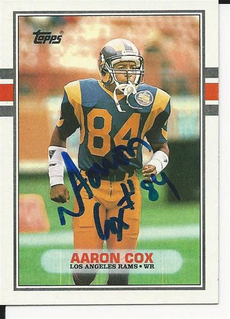 Autographed 1989 Topps Aaron Cox Football Card Main Line Autographs