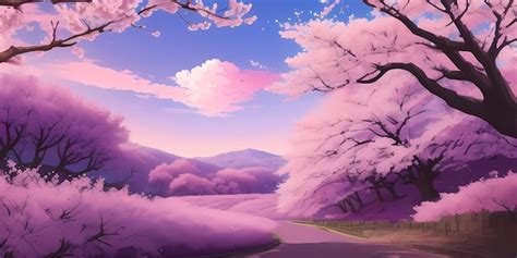 Premium Photo | Anime Cherry Blossom Forest Scenic Japanese Pink Sakura ...