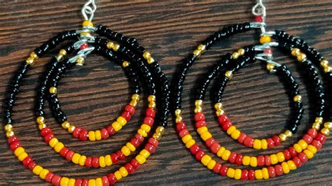 Seed Bead Hoop Earrings Native American Style 6 Youtube