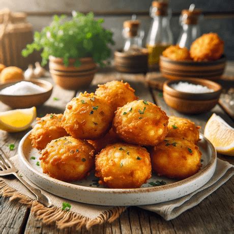 Bolinho de Bacalhau Aperitivo Português Tradicional